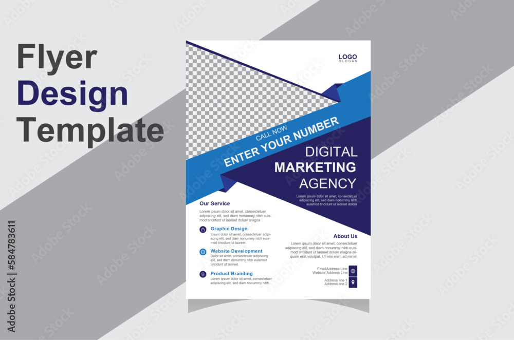 Flyer brochure cover design layout, vector illustration template in A4 size