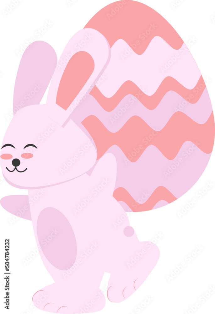 a symbol of a rabbit carrying pink eggs to celebrate Easter for people of various Christians
a symbol of a rabbit carrying pink eggs to celebrate Easter for people of various Christians