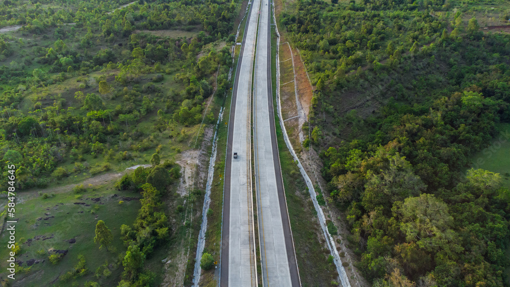 High view of toll roads High view of toll roads