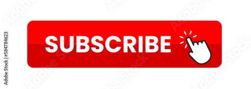 Youtube Subscribe button red color. vector illustration