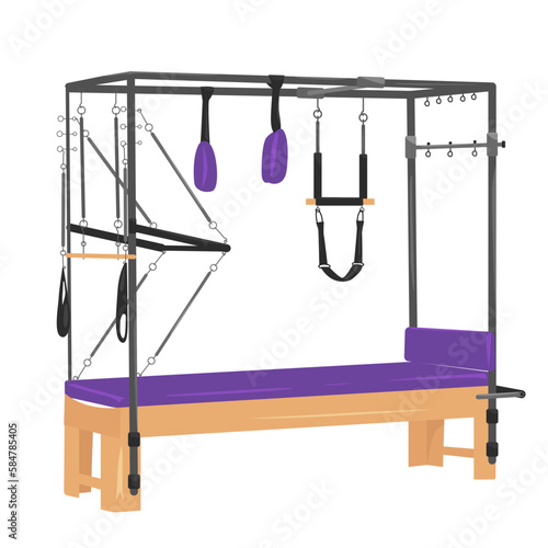 Trapezoidal table - Pilates simulator.
White background.
Vector illustration
