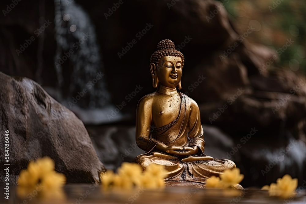 Buddha is doing meditation, generative AI