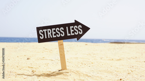Foto Stress less is shown using the text