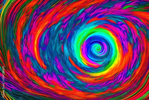 A swirling vortex of colors and shapes Generative AI