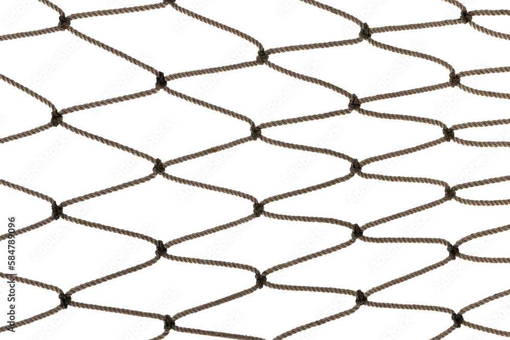 Fototapeta premium Football or tennis net. Rope mesh on a white background close-up