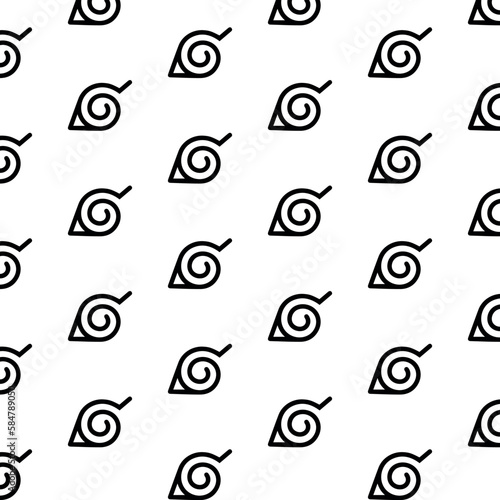 Konoha Konohagakure Hidden Leaf Village Tree Leaves Logo Symbol Icon Set Flat Vector pattern
