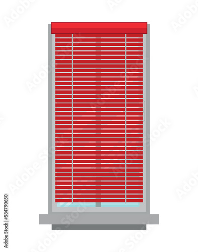 Vector of window with curtain.