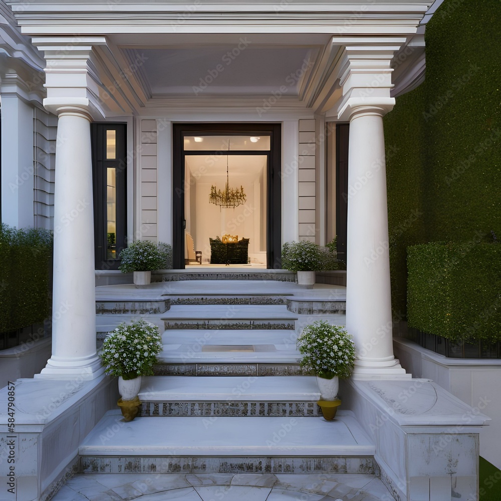 beautiful Neoclassical house233, Generative AI beautiful Neoclassical house233, Generative AI
