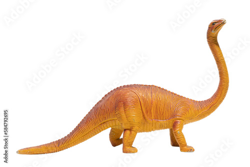 Fototapeta Naklejka Na Ścianę i Meble -  A worn out dinosaur toy. Brachiosaurus.