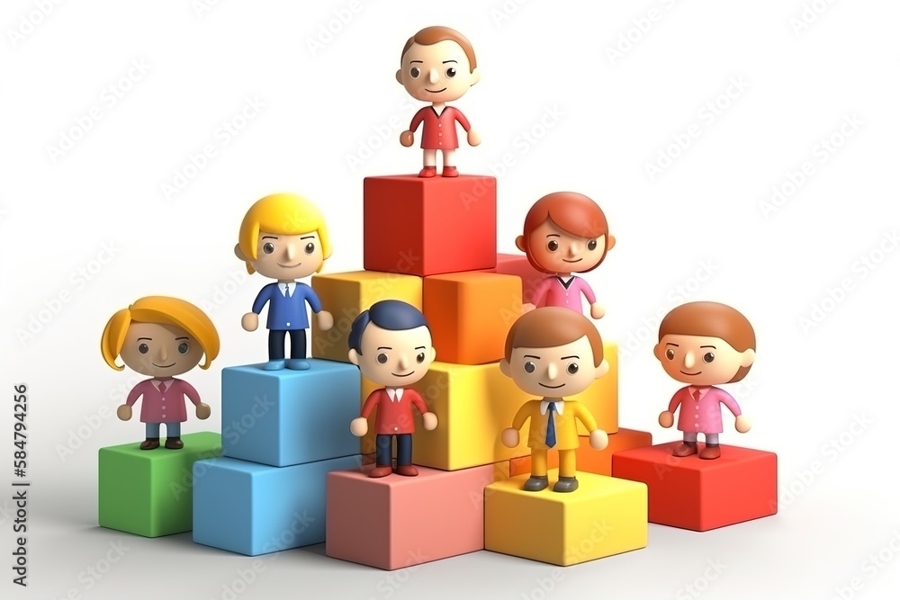 cartoon style successful team concept cartoon style successful team concept