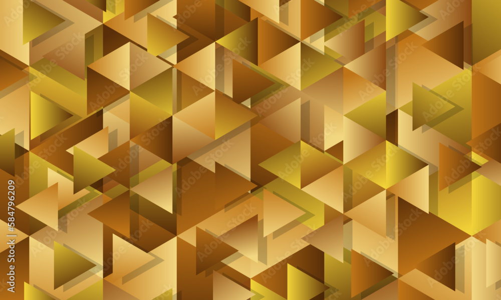 Golden gradient polygonal abstract background - obrazy, fototapety, plakaty 