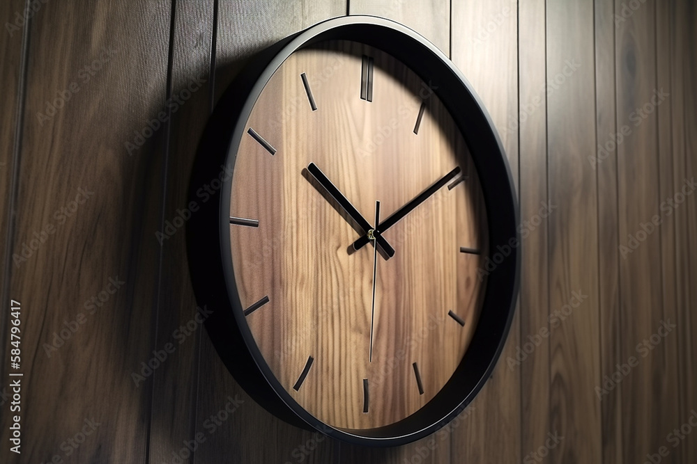 custom made wallpaper toronto digitalwall clock on wooden background