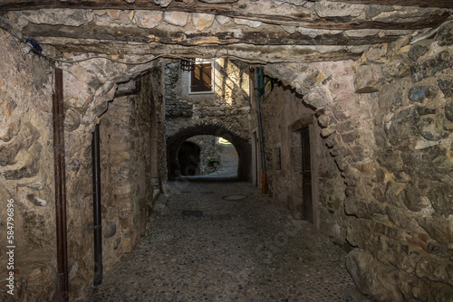 Street of the old medieval town of Canale di Tenno on Lake Garda © tmag