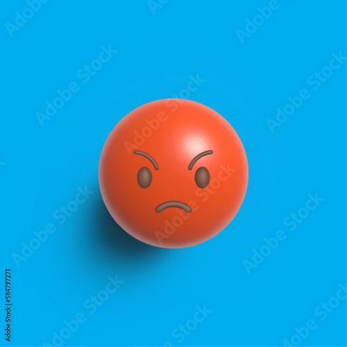 Enraged Face, Vector 3D Design Art
