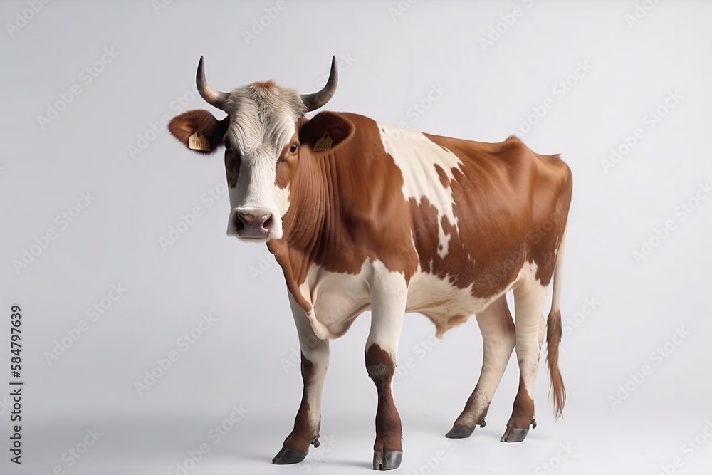 cow on a white cow on a white
