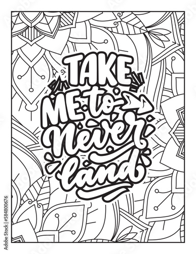 Affirmative quotes coloring page. Positive quotes. Coloring book for adults. Typography design. Hand drawn with inspiration word. Quotes Coloring. motivational quotes coloring pages design. quotes