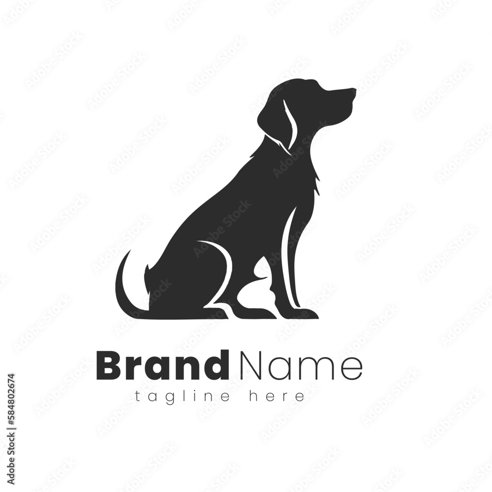 Black Dog on a white background Logo Design in modern minimalist illustrations flat icons, vector logo Black Dog on a white background Logo Design in modern minimalist illustrations flat icons, vector logo