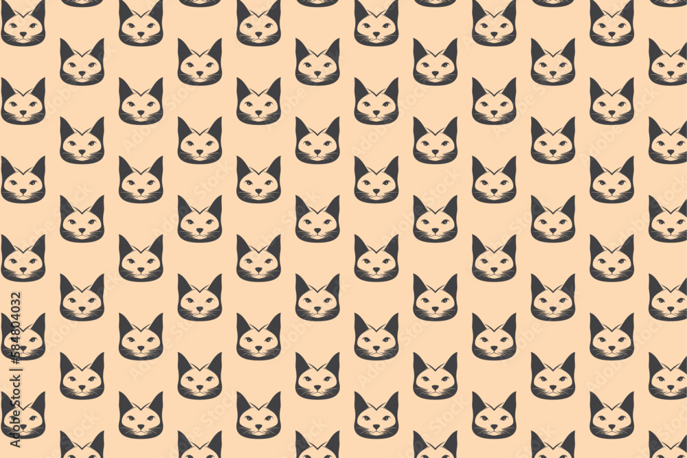 Seamless pattern of black heads of cat vector illustration a pattern of cats with black faces Seamless pattern of black heads of cat vector illustration a pattern of cats with black faces