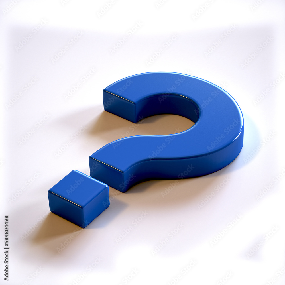 Question Marks blue color in white background. Brilliant. 3D Render illustration Question Marks blue color in white background. Brilliant. 3D Render illustration