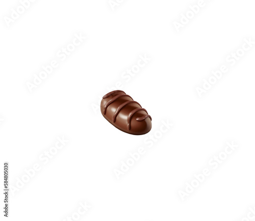 Cartoon chocolate cake or brownie with soufflé isolated on white background. Vector illustration