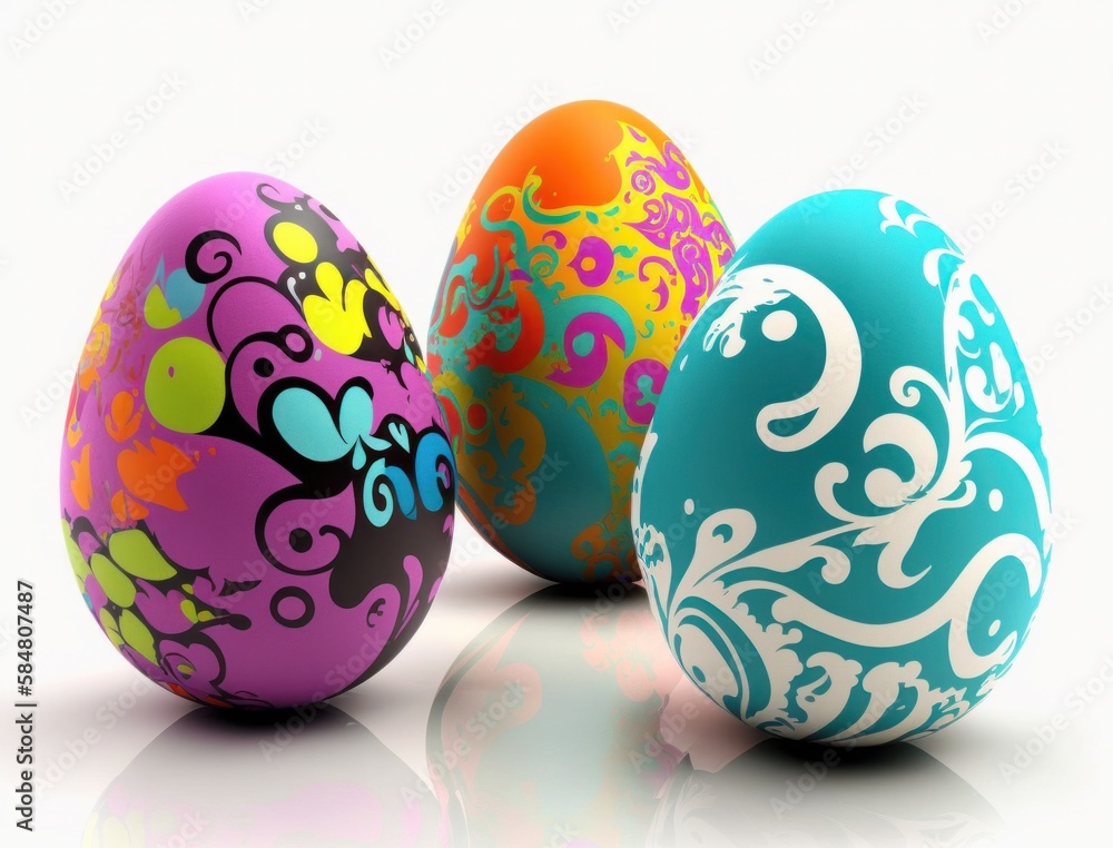 easter eggs on white background easter eggs on white background