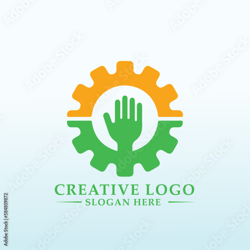 harvesting and logistics vector logo design letter H