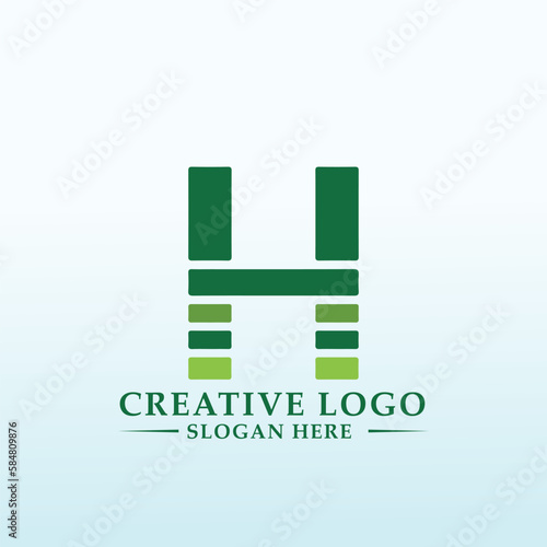 harvesting and logistics vector logo design letter H