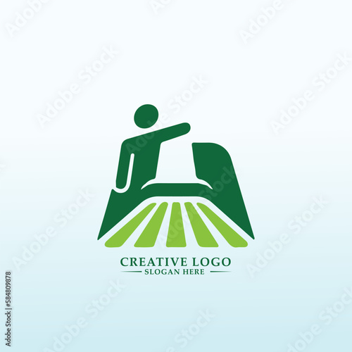 harvesting and logistics vector logo design letter H