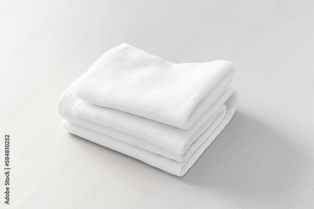 Clean soft towels on white background Clean soft towels on white background