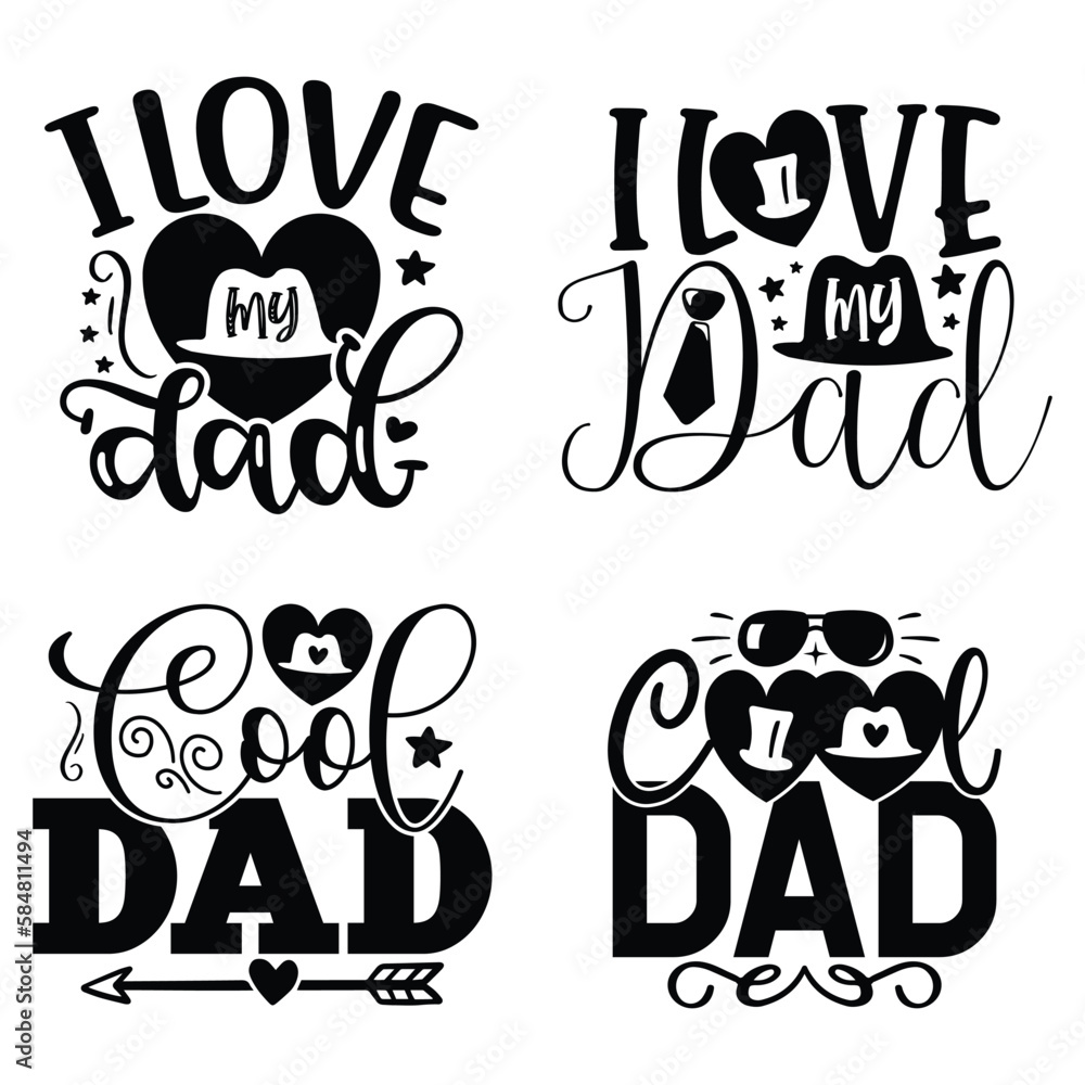Dad Daddy Tshirt And SVG Design Bundle. Dad Daddy SVG Quotes T shirt