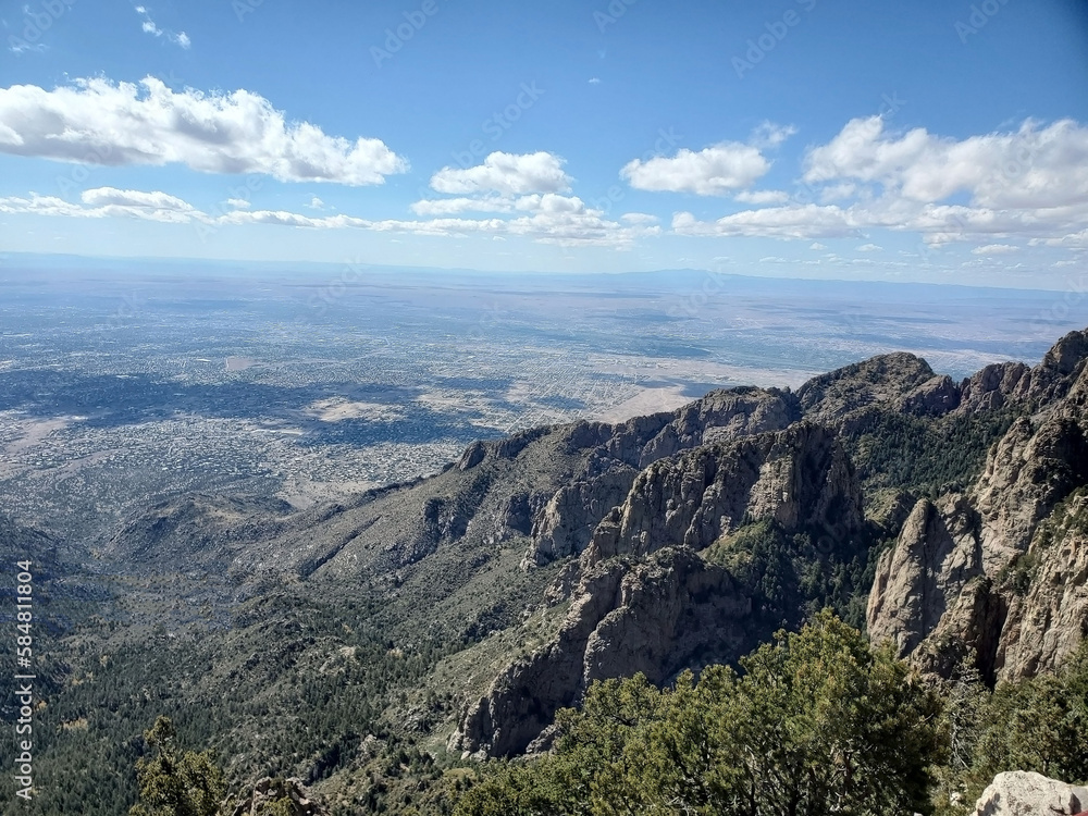 View from the top of the Sandia mountains in New Mexico View from the top of the Sandia mountains in New Mexico