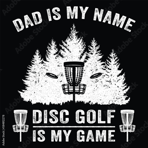 Disc Golf grunge vintage typography dad t-shirt design