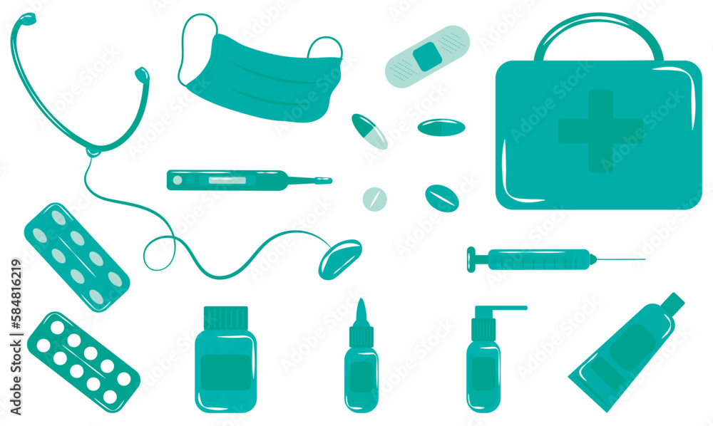 Obraz premium set of medical objects