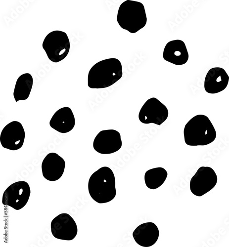 Spot of dots hand drawn illustration. Dark points on white background