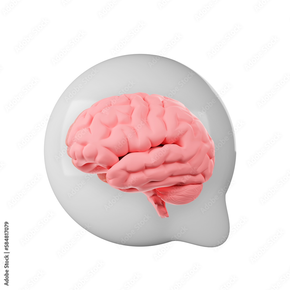 human brain with chat bobble human brain with chat bobble