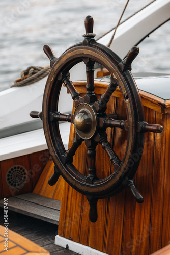 A classic wooden rudder