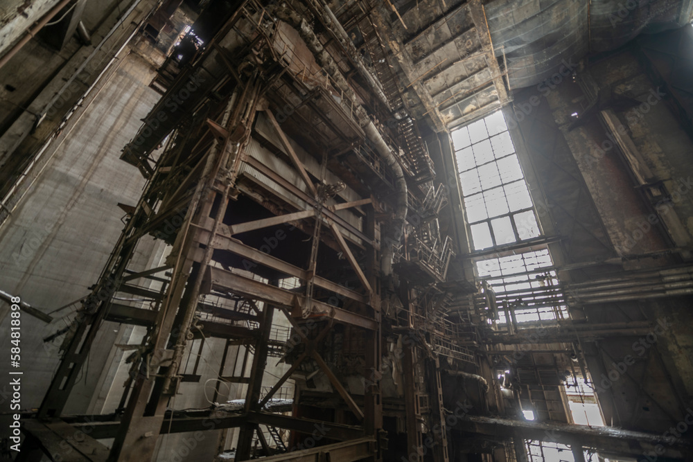 The abandoned Inota power plant - a former thermal power plant located in the town of Inota, Hungary