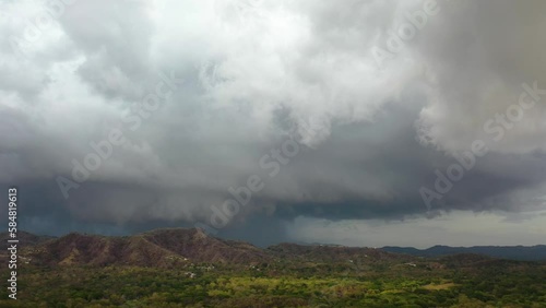 2022 - Excellent aerial footage of a lightning strike in a Costa Rican valley. photo