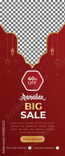 Ramadan Kareem Big Sale Roll up Display Banner Exhibition Billboard Stand Template
