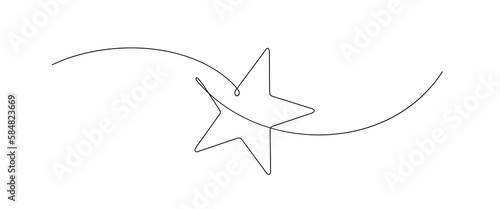 hand draw doodle stars illustration in continuous line arts style vector photo