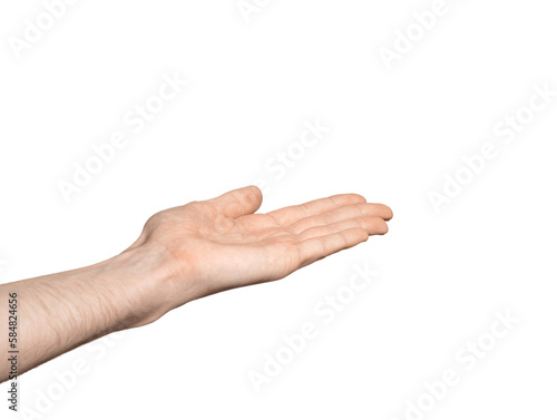 Man's hand outstretched palm up