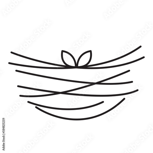 Nest with branches vector icon design. Flat icon.