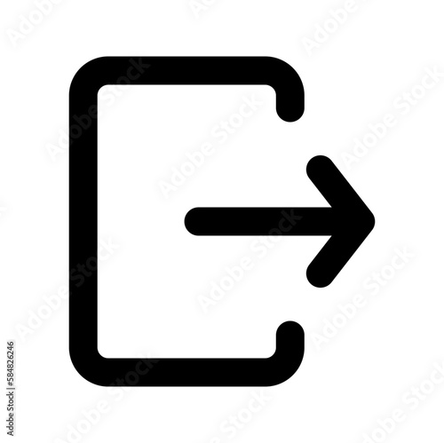 Logout icon vector symbol.