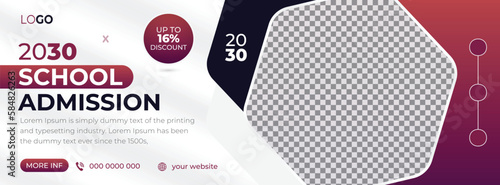School College Admission Web Banner, Social Media Banner, Poster, Design Template Suitable for Educational Promotion