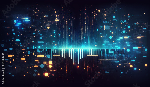 Abstract dark and blue digital background. Big data digital code, Data Communication