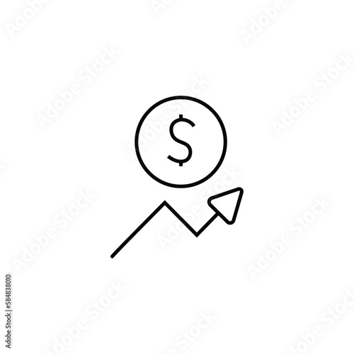 Fotografie Coin Dolor icon vector illustration on white background