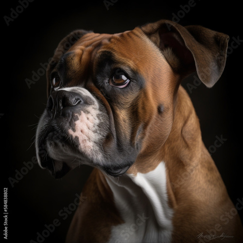 portrait of a boxer dog. generate ai