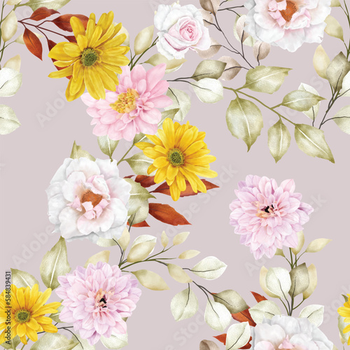 floral summer seamless pattern illustration © lukasdedi