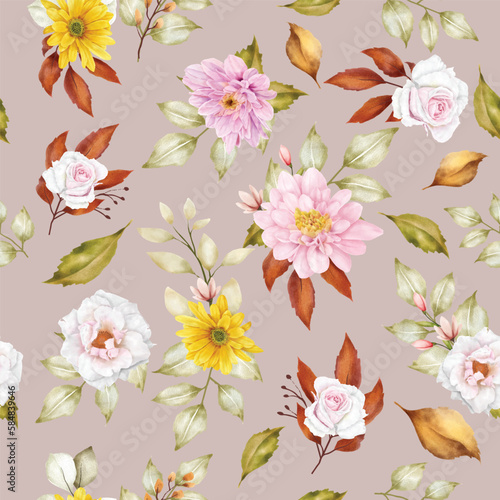 floral summer seamless pattern illustration