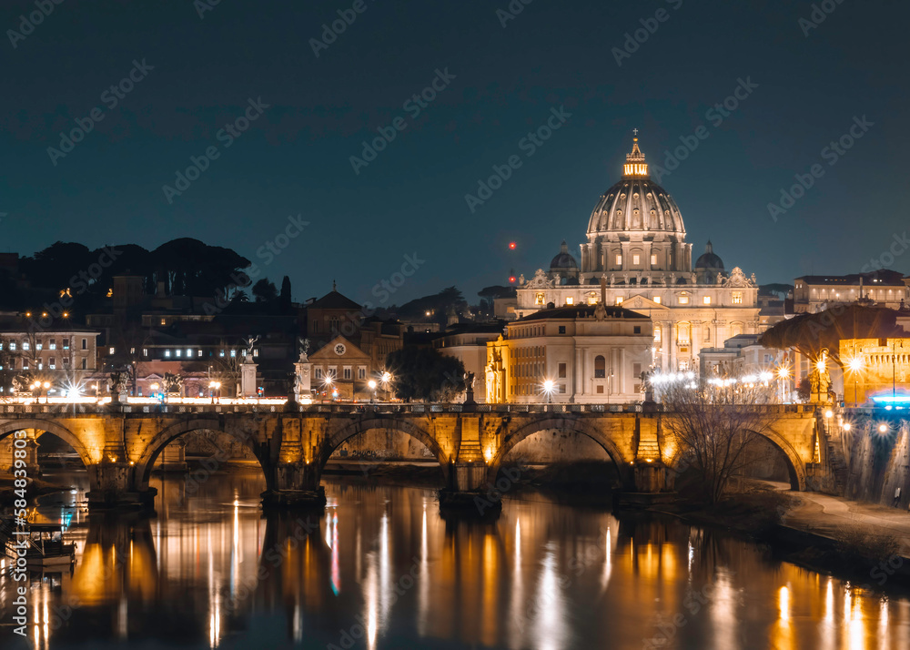 vaticano, roma, italia, noche